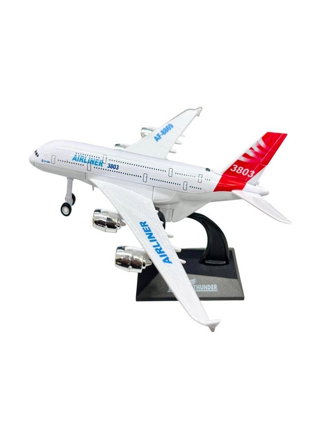 Breatoi ! 1:400 Scale Die-Cast Airliner - Pullback Toy Plane With Lights & Sounds | Premium Collectible Model, White - Image 1